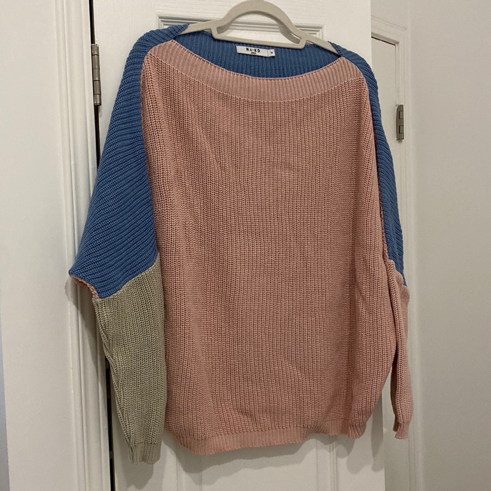 NA-KD Colour Block Knit Sweater
